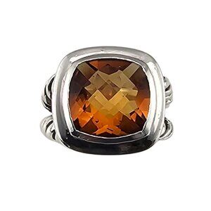 David Yurman Sterling Silver Citrine Albion Ring Size 8.5 #23603